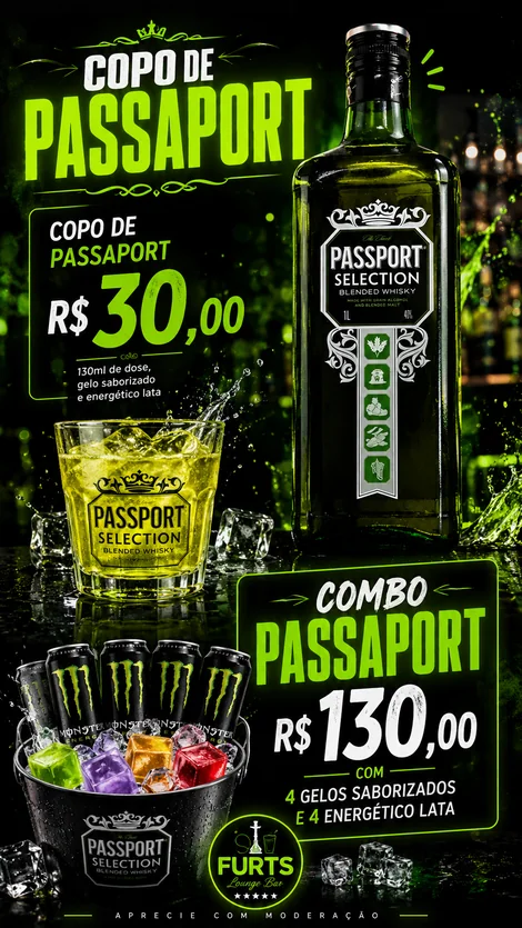 Passport Selection · copo R$ 30,00 · combo R$ 130,00